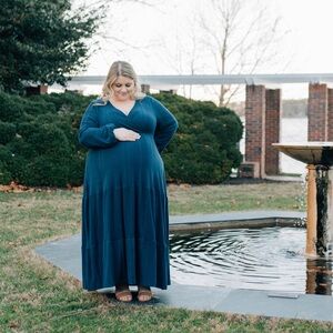 SHEIN Deep Blue Long Sleeve Dress